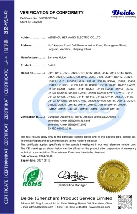 RoHS certified electrical switch manufacturers China
