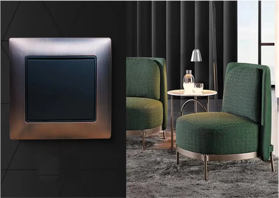 Elegant metallic red bronze wall switch by premium electrical switch manufacturers, designed for modern interior aesthetics and durability.